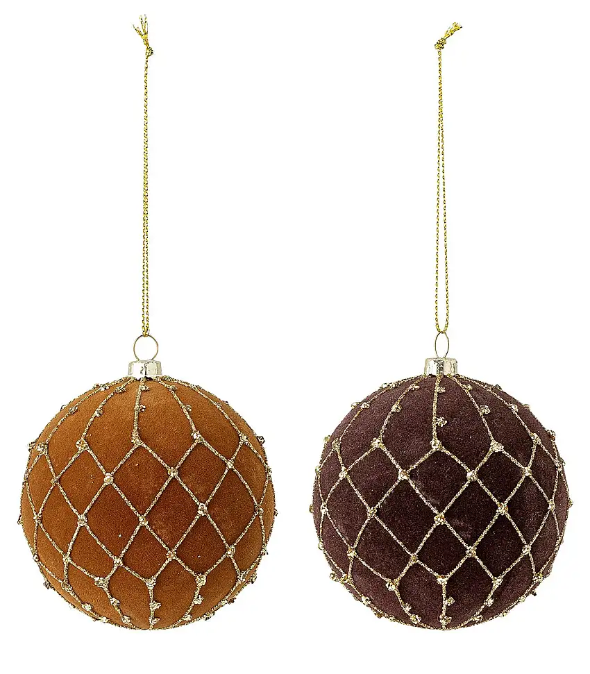 Bloomingville Christbaumkugel Glas farbig Ø 8 cm 2er Set Petri