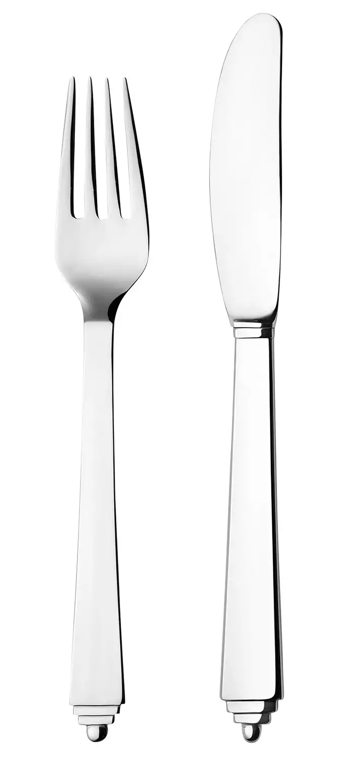 Georg Jensen Pyramid Dessertgabel / Dessertmesser je 4 Stk.