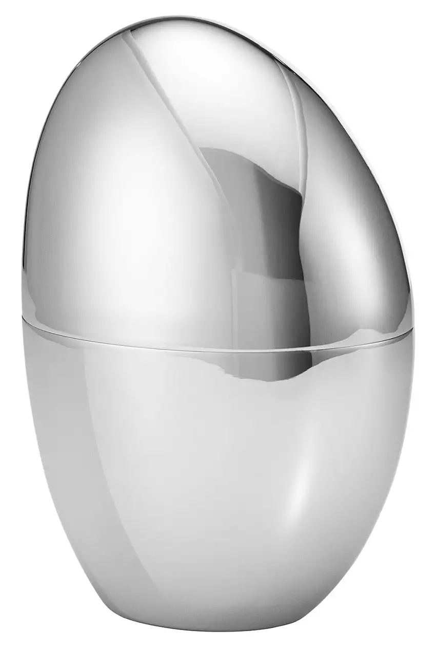 Georg Jensen Sky Dose Höhe 11 cm Breite 7,7 cm Edelstahl poliert