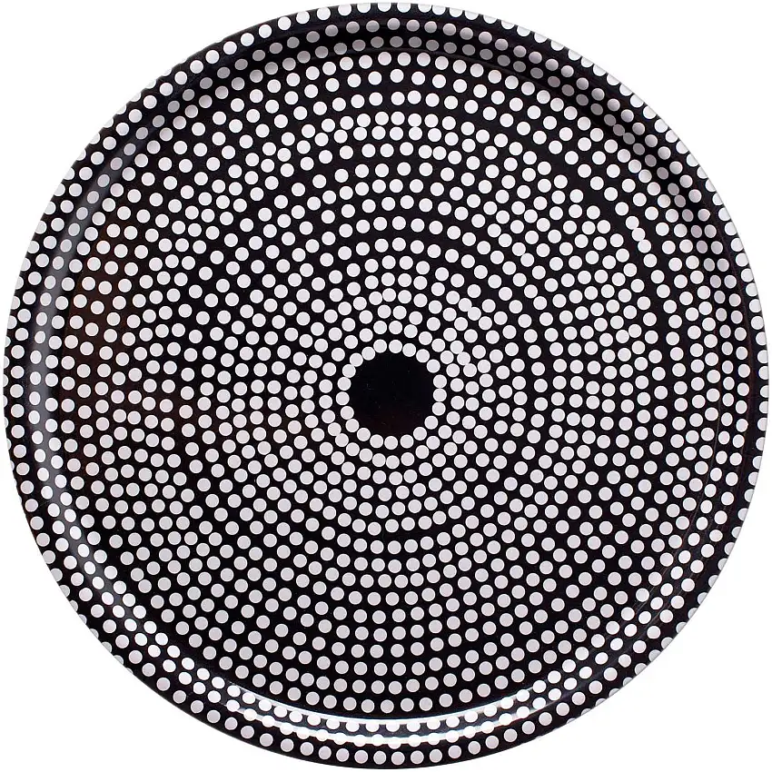 Marimekko Fokus Tablett Ø 46 cm schwarz, weiß