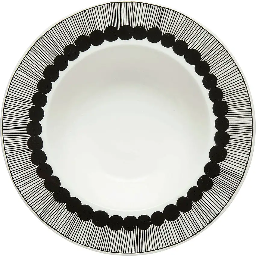 Marimekko Siirtolapuutarha (Schrebergarten) Oiva Teller tief Ø 20 cm schwarz, cremew