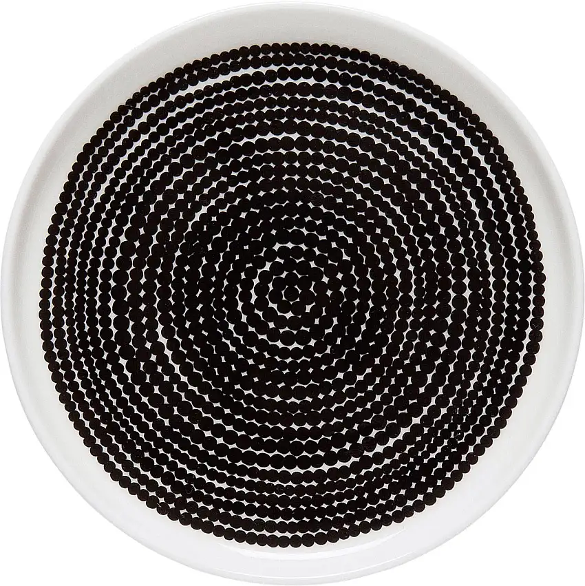 Marimekko Siirtolapuutarha (Schrebergarten) Oiva Teller Ø 13,5 cm cremeweiß, schwarz