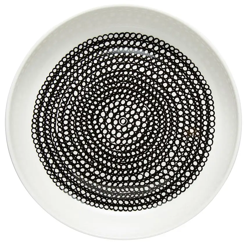Marimekko Siirtolapuutarha (Schrebergarten) Oiva Schale / Teller tief Ø 20,5 cm schwarz, cremeweiß