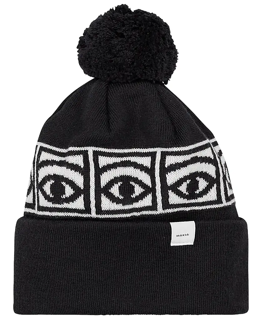 Makia Clothing Unisex Pudelmütze (Merinowolle) schwarz, weiß Eksell