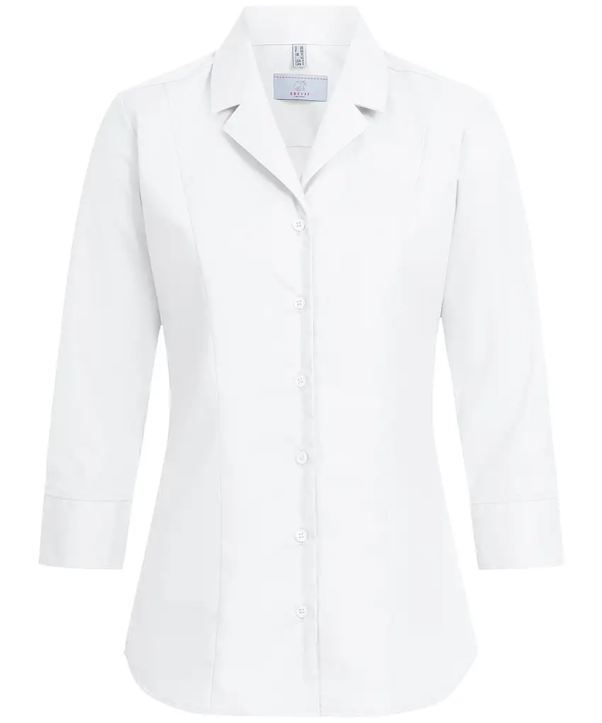 Greiff Damen-Bluse 3/4 Revers-Kragen Basic Regular Fit