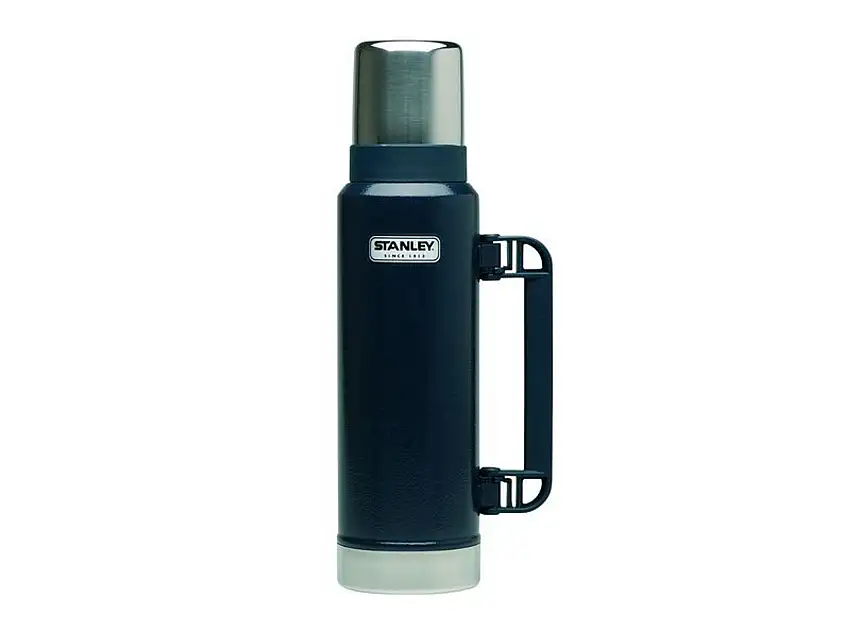Stanley Classic Vakuum-Flasche, 1.3 Liter, 18/8 Edelstahl, Navy blau, Edelstahl-Trinkbecher, Vakuum-Isolation
