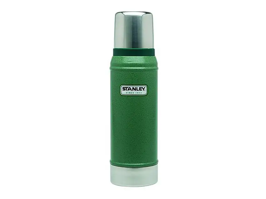 Stanley Classic, Vakuum-Flasche, 0.75 Liter, 18/8 Edelstahl, Hammertone grün, Vakuum-Isolation, Trinkbecher
