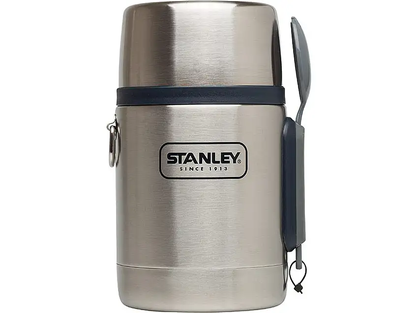 Stanley Adventure Vakuum Food Container, 0,5 Liter, 18/8 Edelstahl, Vakuum-Isolation, Essbesteck, Kleinteilefach