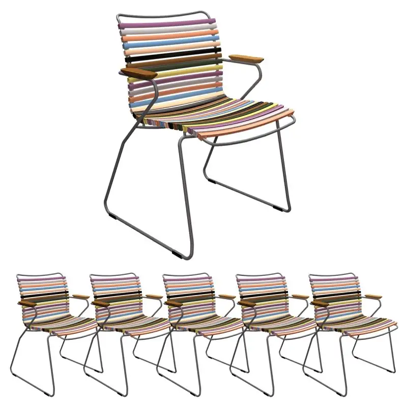 6x Gartenstuhle Set Houe CLICK Gartenstuhl mit Armlehne - Multi color 1