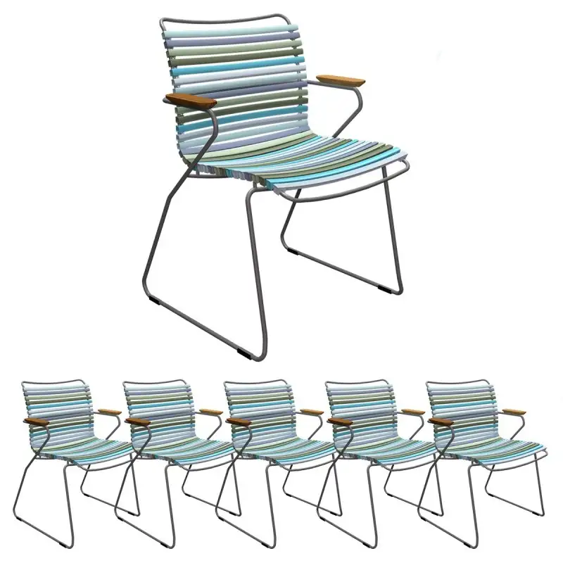 6x Gartenstuhle Set Houe CLICK Gartenstuhl mit Armlehne - Multi color 2