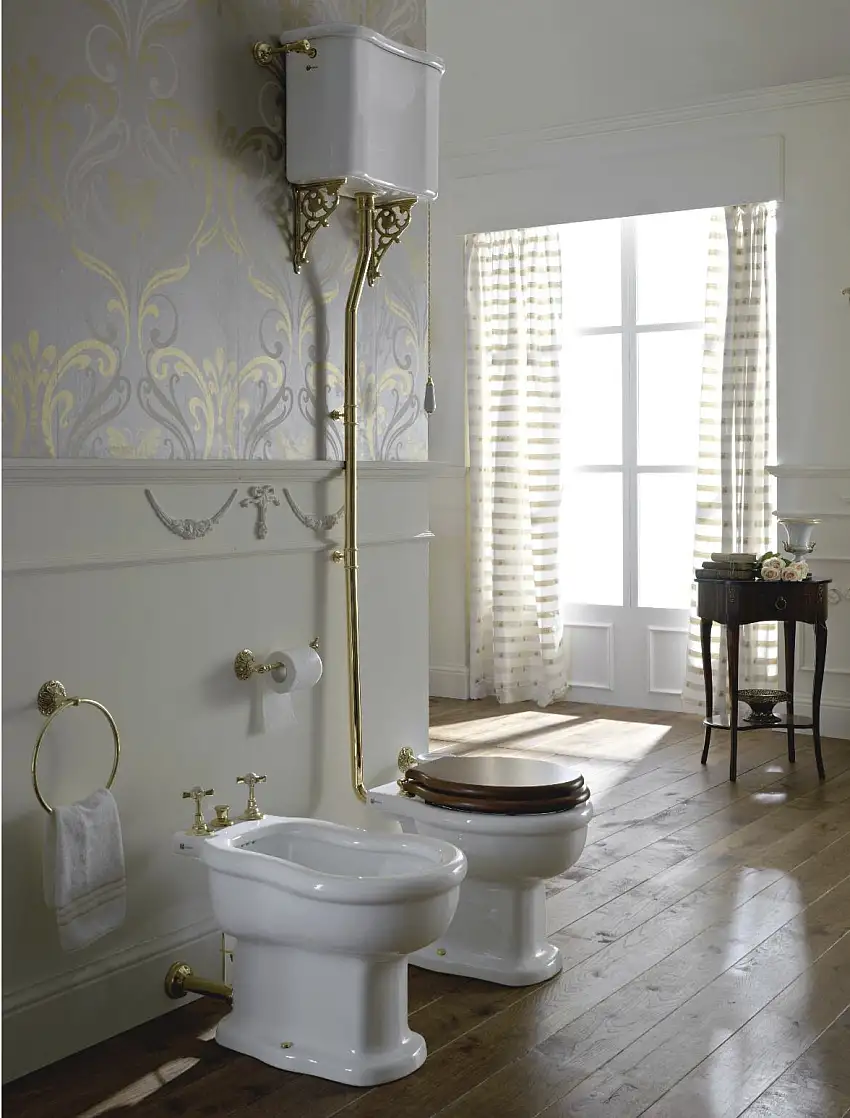 Traditionelles Stand WC hochhängender Spülkasten Palladio