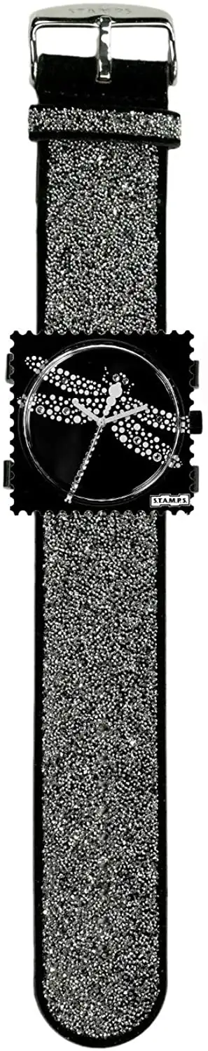 STAMPS Uhr komplett - Zifferblatt Diamond Dragonfly auf Armband Diamond Silver