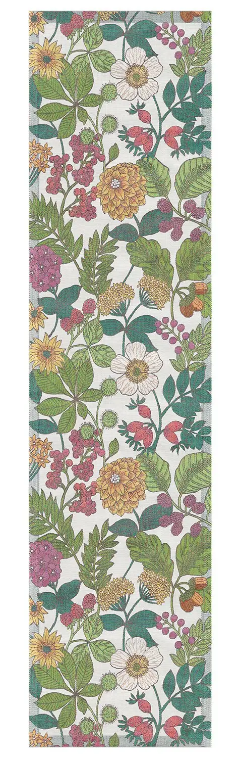 Ekelund Herbst Herbstfreude Tischläufer (Öko-Tex) 35x140 cm grün, weiß, mehrfarbig