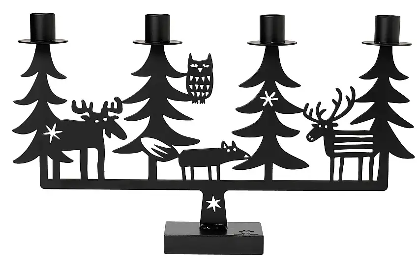 Bengt & Lotta Weihnachtswald Kerzenständer Höhe 24 cm schwarz