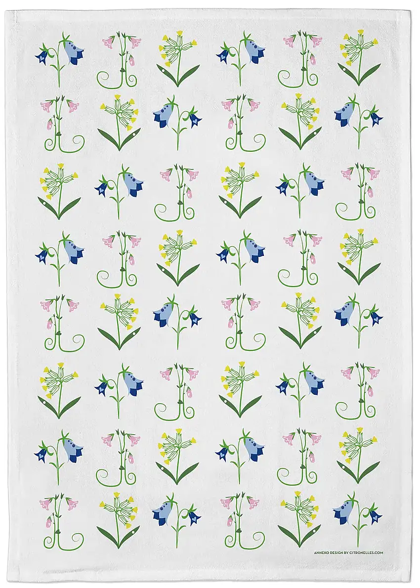 Citronelles Blumen Skandinaviens Geschirrtuch 50x70 cm