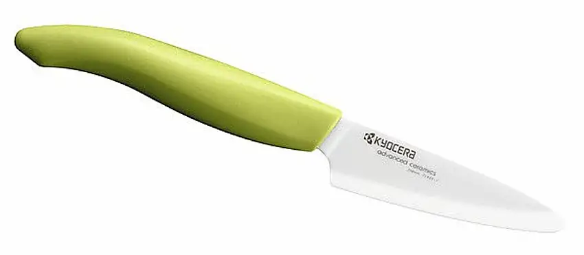 Kyocera Schälmesser, weiße Zirkoniakeramik, grüner Griff