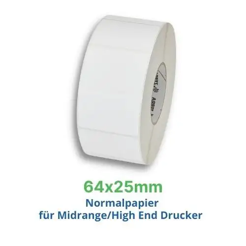 Zebra Z-Select 2000T, Etikettenrolle, Normalpapier, 64x25mm, 880122-025