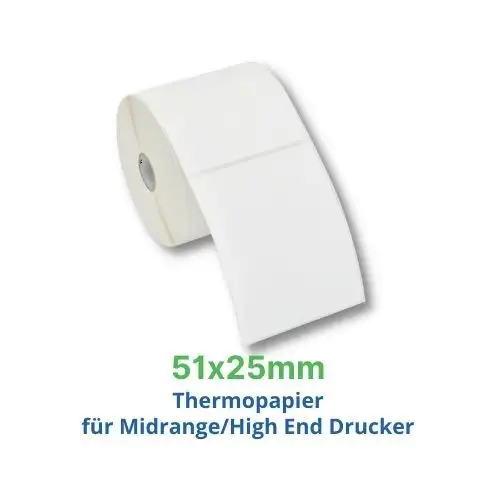 Zebra Z-Select 2000D, Etikettenrolle, Thermopapier, 51x25mm, 880154-025