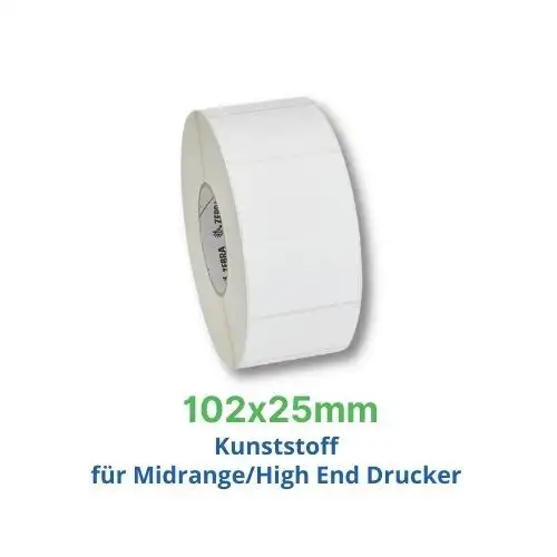 Zebra Z-Ultimate 3000T, Etikettenrolle, Kunststoff, 102x25mm, 880350-025