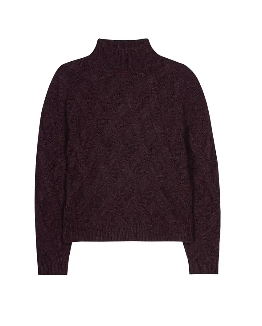Luisa Cerano - Pullover mit Zopfmuster burgundy
