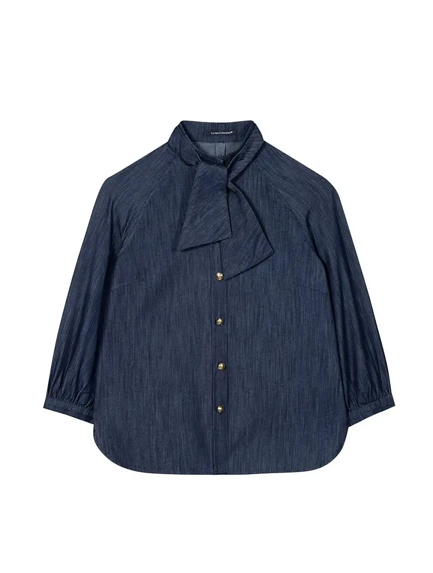 Luisa Cerano - Denim Bluse mit Schluppe