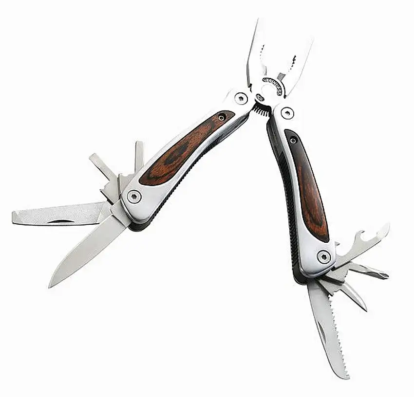 Herbertz Multitool mit Holzeinlage, Leder-Etui 107600