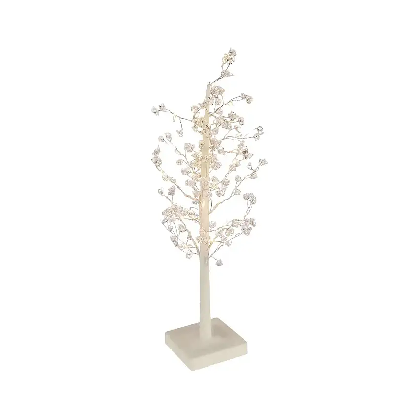 Karaca Christbaum mit LED-Lichtern, 10,5 cm x 10,5 cm x 45 cm, Weiß