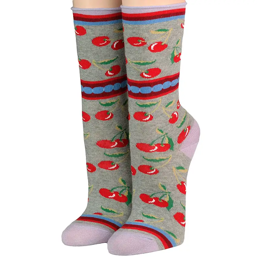 CRÖNERT Socken mit Rollsaum Kirschen 18319