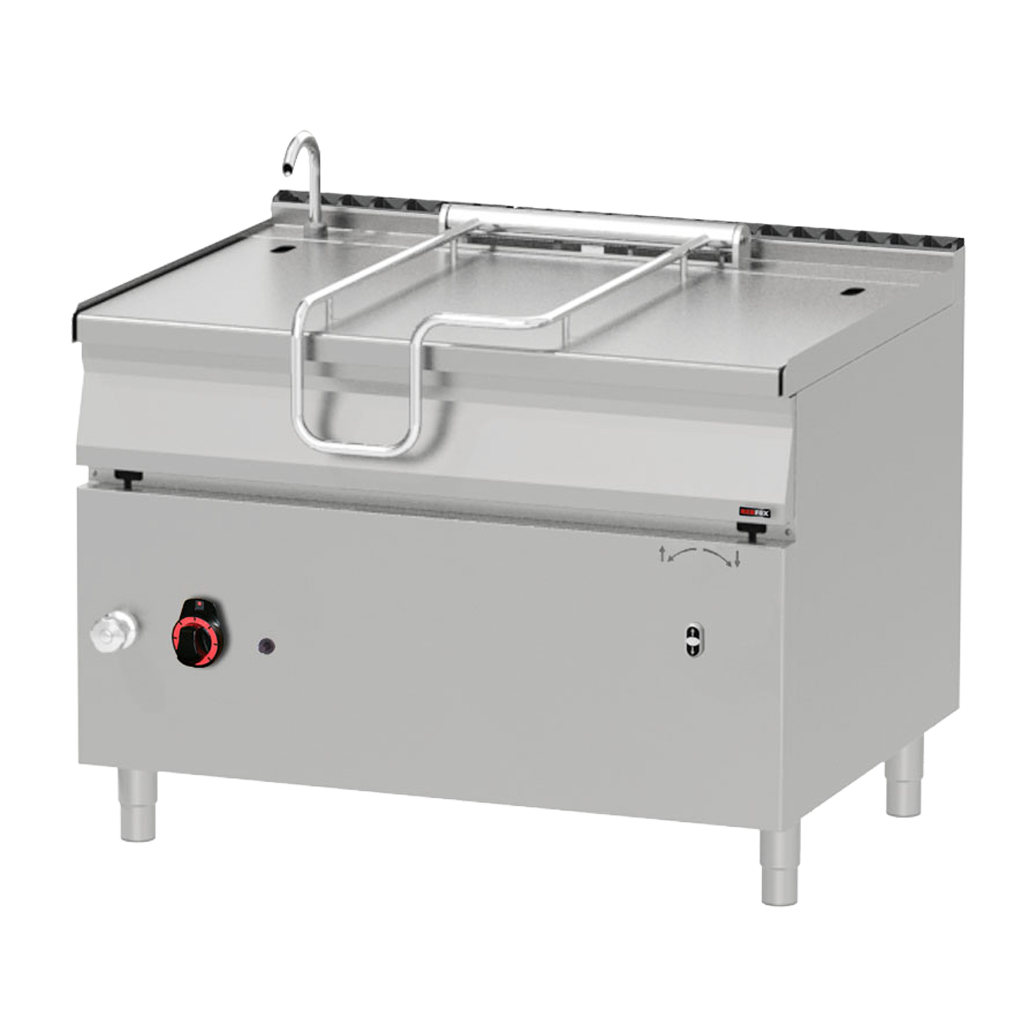 RM Gastro Automatische Kipppfanne Gas 120 l Stahlboden / REDFOX - BRM 90/120 G