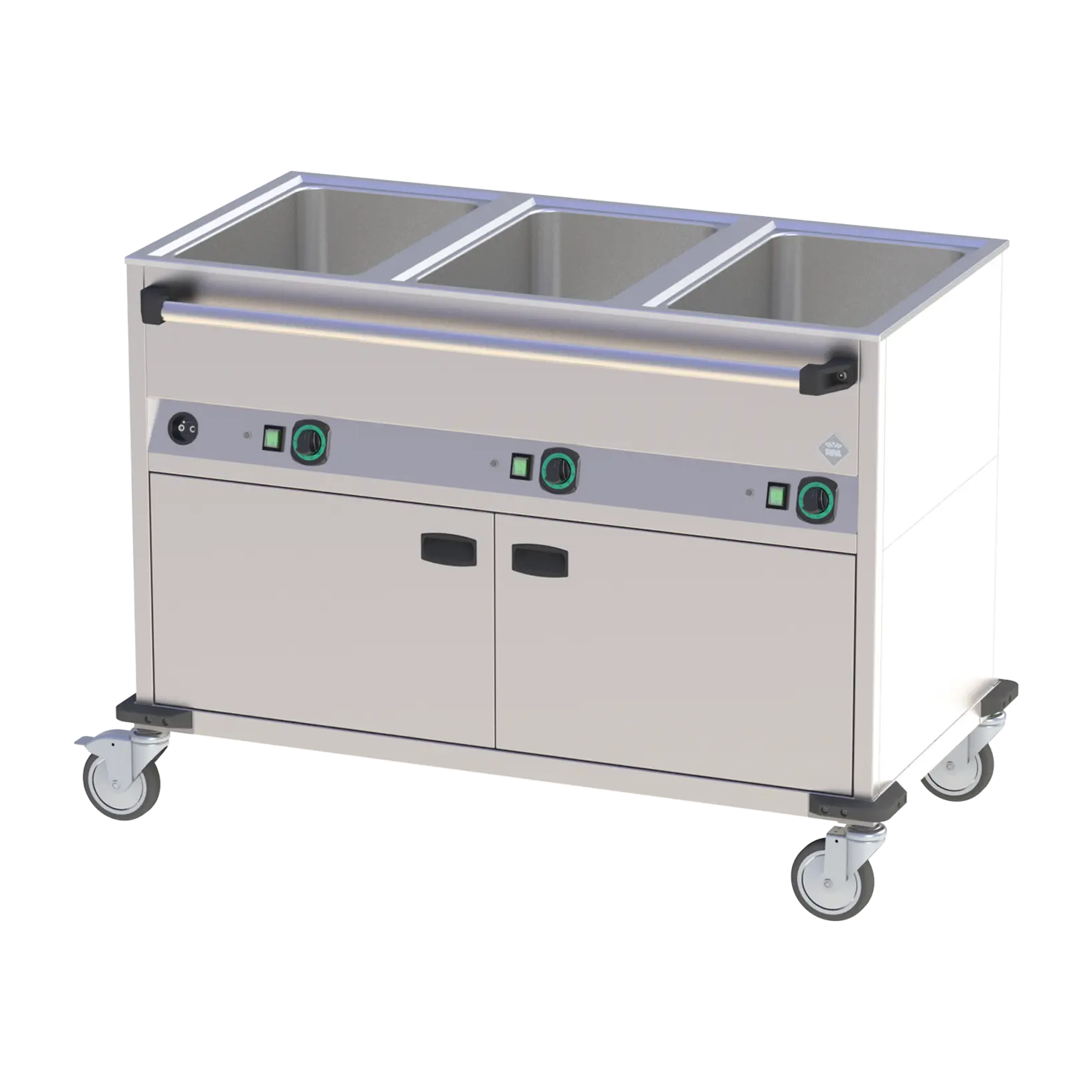 RM Gastro Bain Marie fahrbar elektrisch GN 3-1/1 verkleidet Steuerung auf der lä