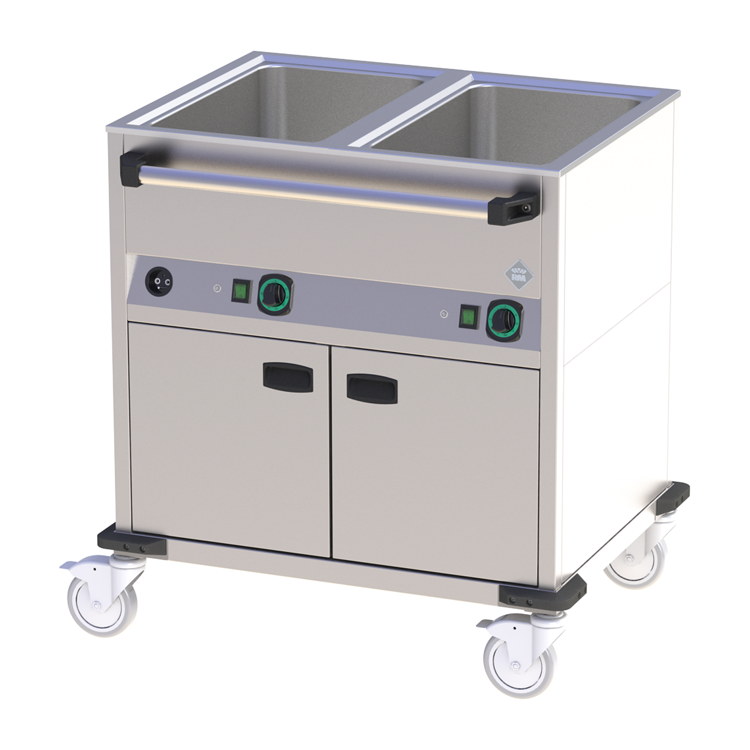 RM Gastro Bain Marie fahrbar elektrisch GN 2-1/1 verkleidet Steuerung auf der lä