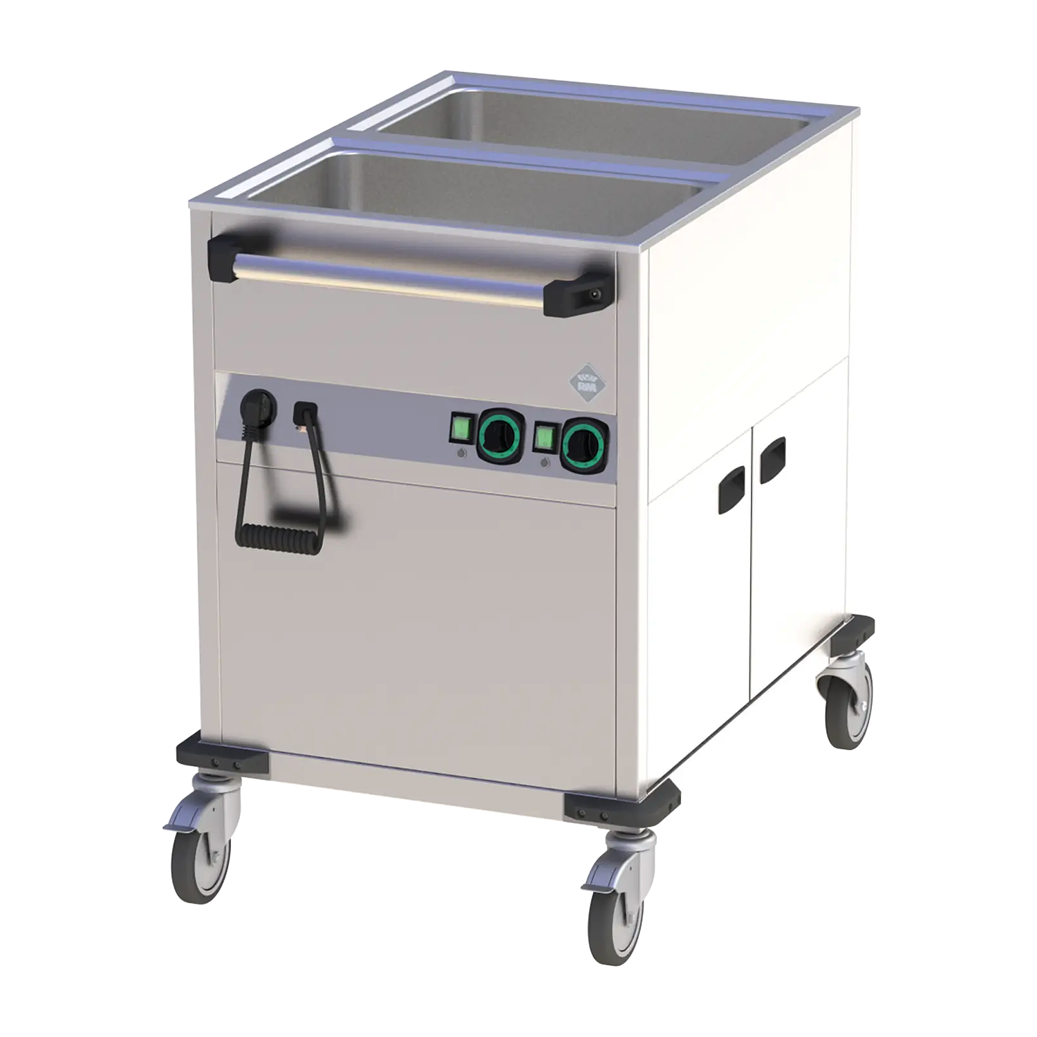 RM Gastro Bain Marie fahrbar elektrisch GN 2-1/1 verkleidet Steuerung auf der kü