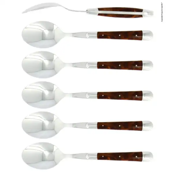 Cuillères à soupe, brillantes en thuya, coffret de 6