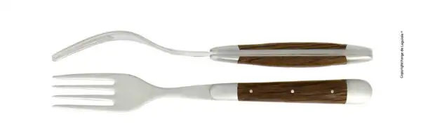 Fourchettes satinées en cœur de chêne subfossile, coffret de 2