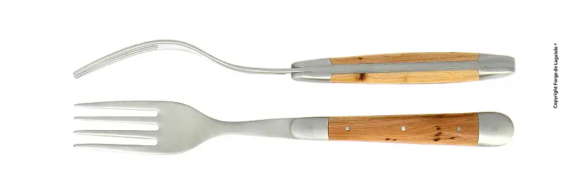 Fourchettes satinées en genévrier, coffret de 2