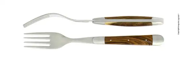Fourchettes satinées en pistachier, coffret de 2