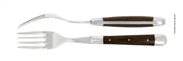Fourchettes brillantes en cœur de chêne subfossile, coffret de 2