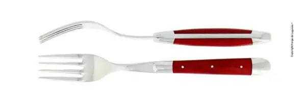 Fourchettes brillantes en tissu compressé rouge, coffret de 2
