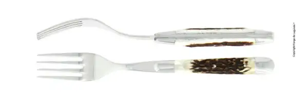 Fourchettes brillantes en bois de cerf, coffret de 2