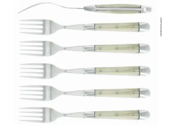 Fourchettes brillantes en acrylique opalescent, coffret de 6