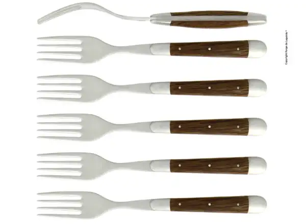 Fourchettes satinées en cœur de chêne subfossile, coffret de 6