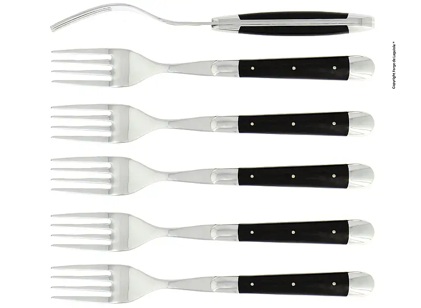 Fourchettes brillantes en ébène, coffret de 6