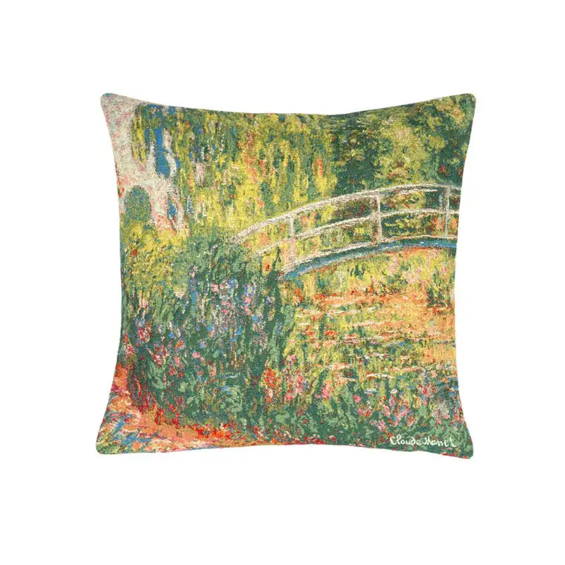 Kissenhülle Gobelin 33 × 33 – Die Brücke von Giverny nach Monet