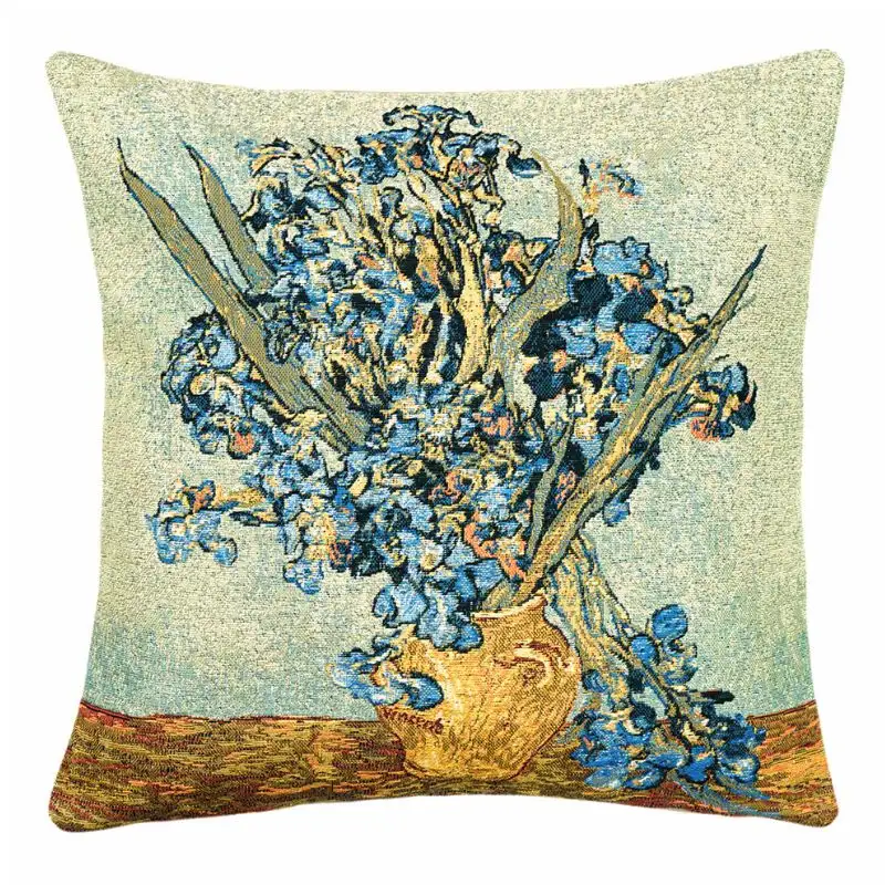 Kissenhülle Gobelin „Vase mit Schwertlilien“ – Van Gogh