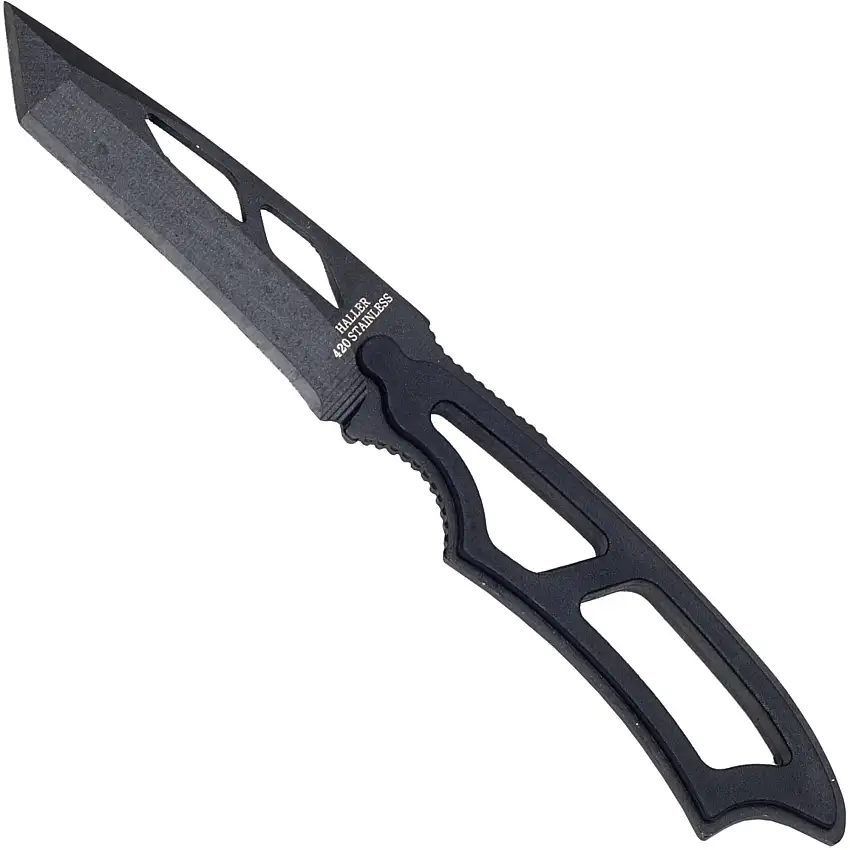 Haller Neck Knife mit Tanto-Klinge, schwarz