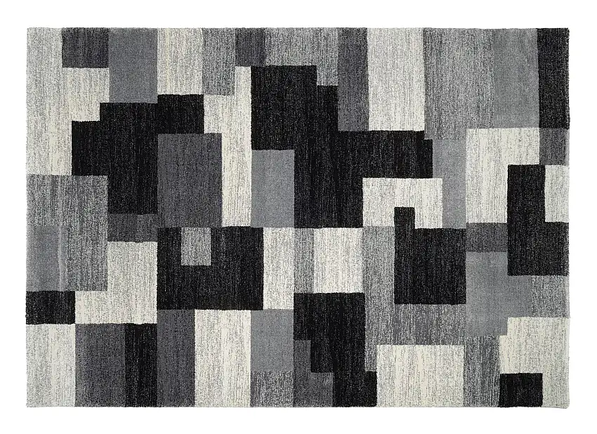 Webteppich Nara Grau-Schwarz 240 x 340 cm