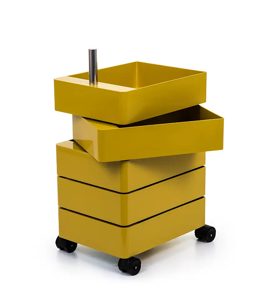 Magis - 360° Rollcontainer mit 5 Fächer, gelb