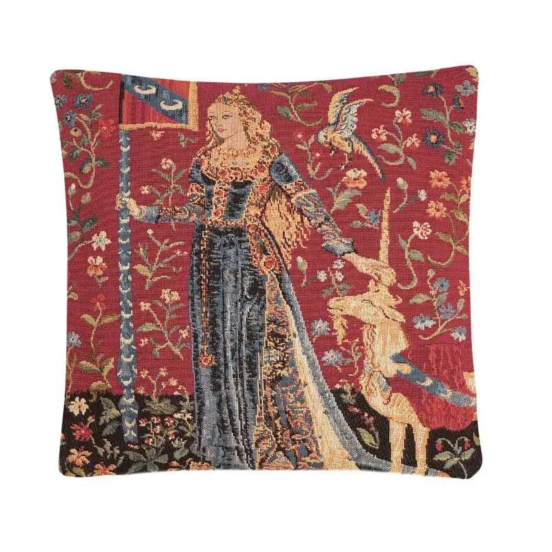 Kissenhülle Gobelin 33 x 33 The Touch - Die Dame und das Einhorn