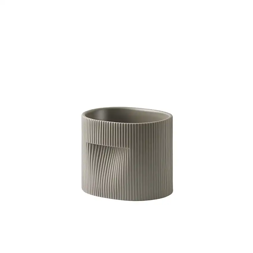 Muuto - Ridge Pflanzentopf, höhe 15 cm, taupe