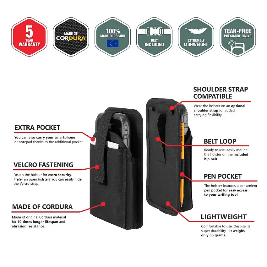 Duratis DURA Pouch Holster, Hüftgürtel, Zusatztasche, Size M